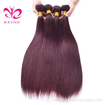 2019 big sales 8A Grade Unprocessed Indian Human Hair dak red T color Straight Hair Weft with wholesale price